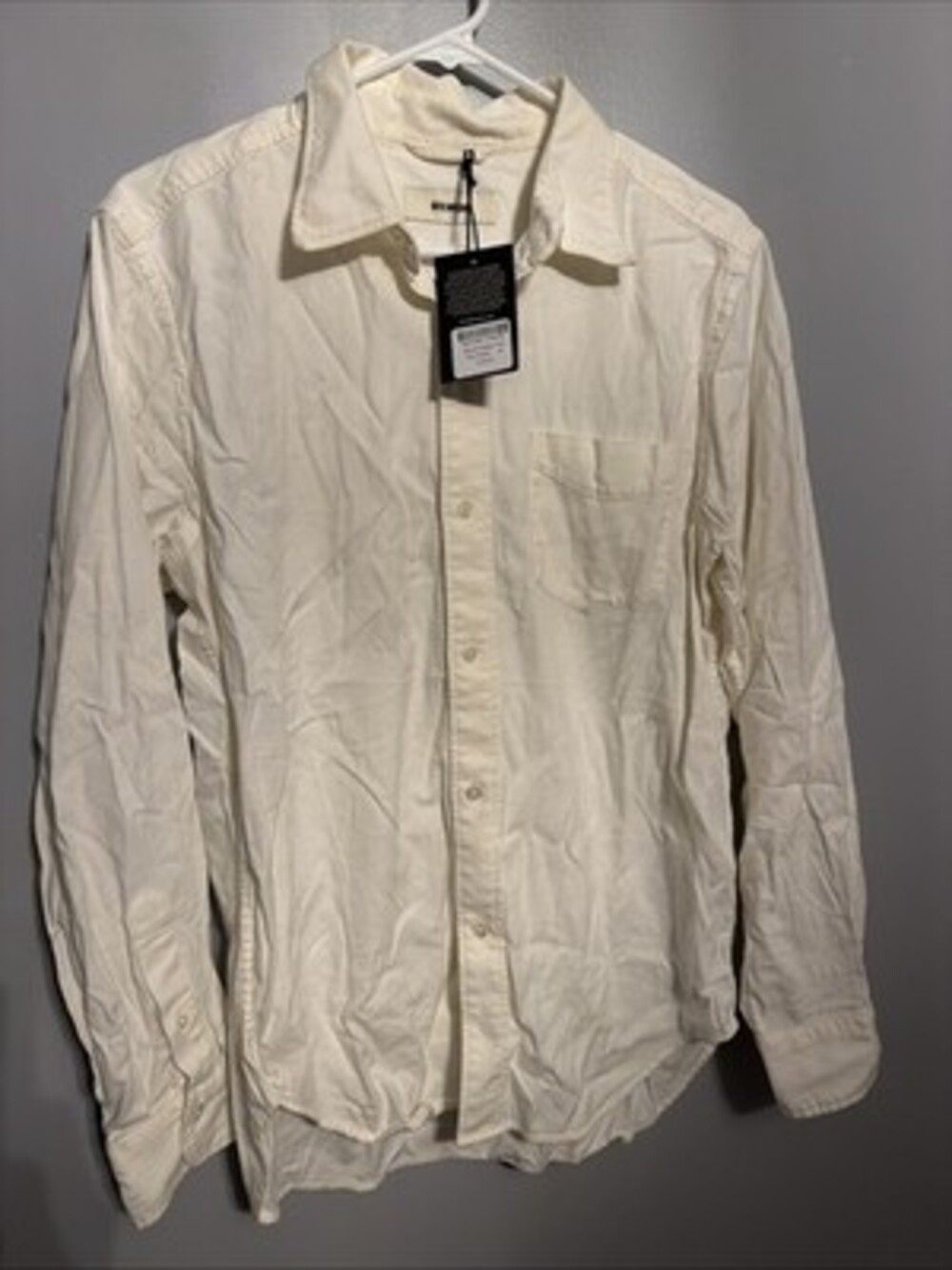 Buck Mason Men’s Medium Natural Draped Twill One Pocket Shirt